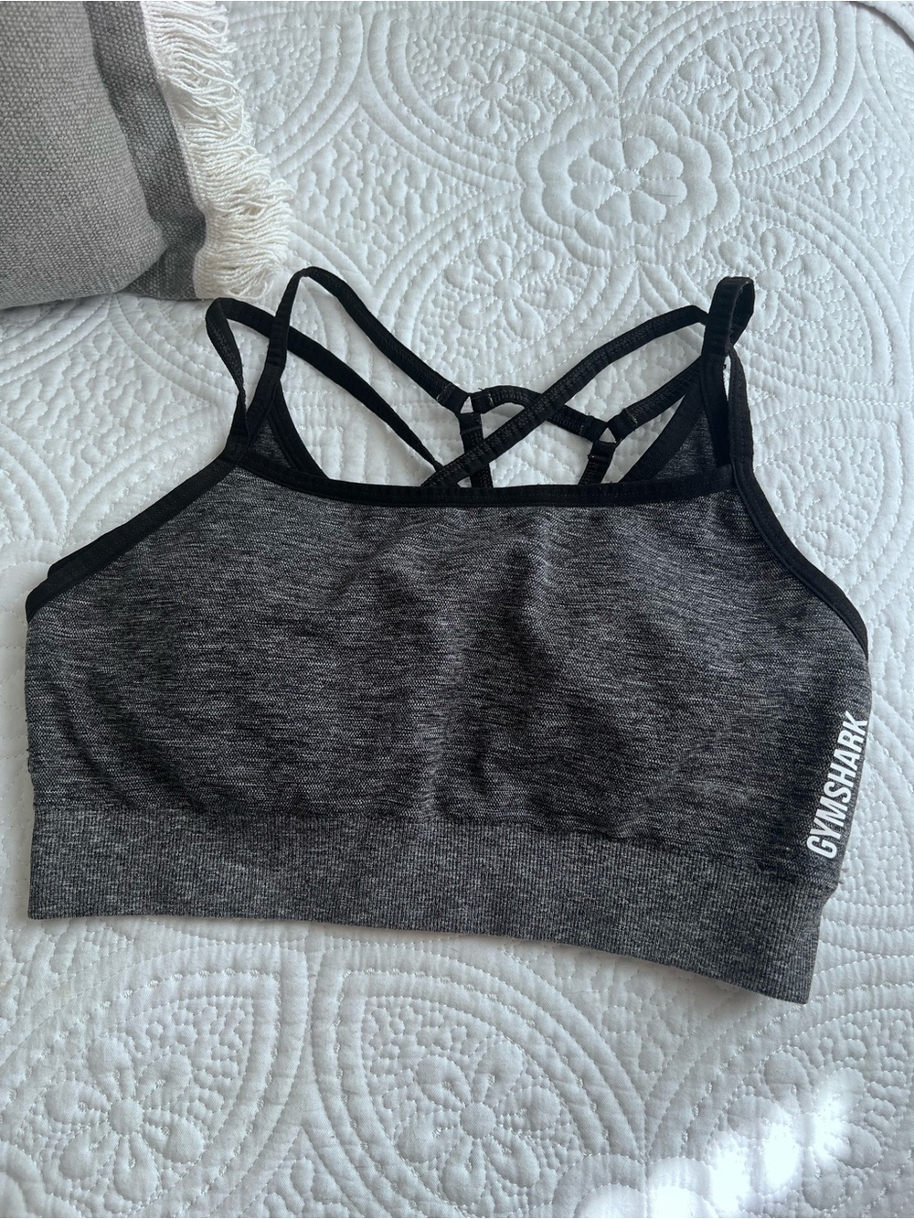 Gymshark Charcoal Grey Strappy Seamless Sports Bra